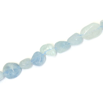 AQUAMARINE IRREGULAR APPROX 6-8 MM - APPROX - 40 PCS (40CM STRAND)