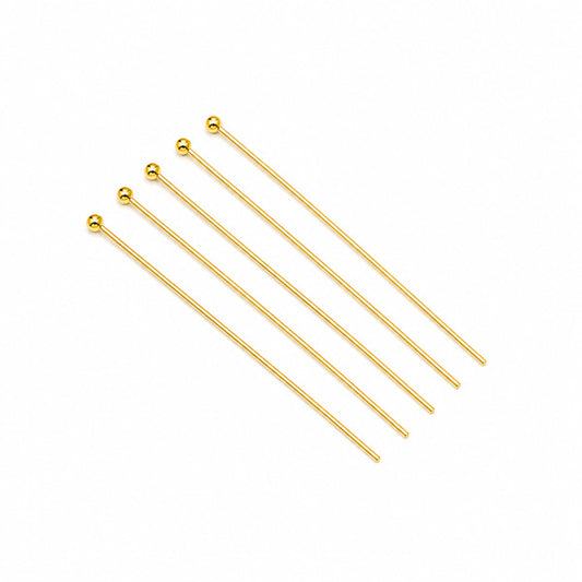 50mm Gold Ball Head Pins – approx 40pcs