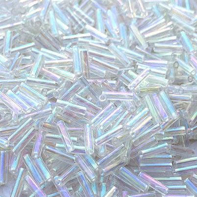 6 - 8 MM BUGLE BEADS - 100 G - AB