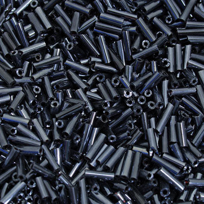 6 - 8 MM BUGLE BEADS - 100 G - HEMATITE