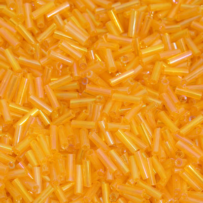 6 - 8 MM BUGLE BEADS - 100 G - ORANGE RAINBOW