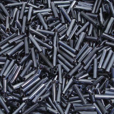 8 - 10 MM BUGLE BEADS - 100 G - HEMATITE