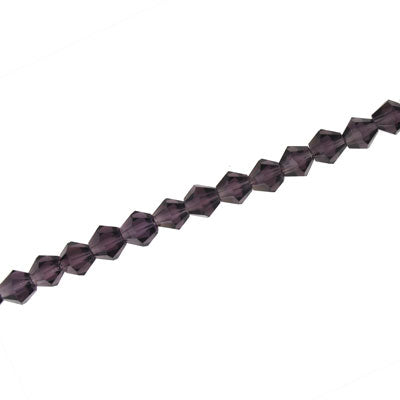 4MM CRYSTAL BI-CONE STRANDS - APPROX 118/PCS - AMETHYST