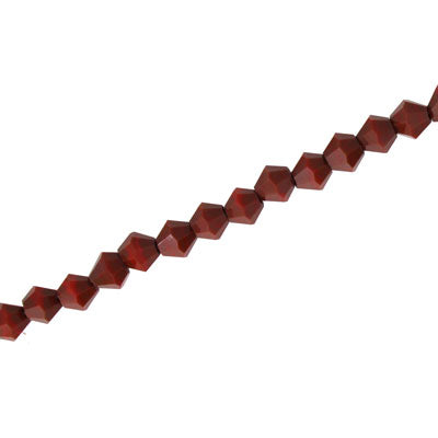 4MM CRYSTAL BI-CONE STRANDS - APPROX 118/PCS - OPAQUE BURGANDY