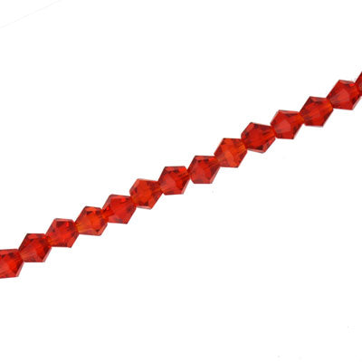 4MM CRYSTAL BI-CONE STRANDS - APPROX 118/PCS - RED