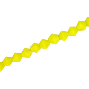6MM CRYSTAL BI-CONE STRANDS - APPROX 50 / PCS - OPAQUE YELLOW