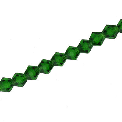 6MM CRYSTAL BI-CONE STRANDS - APPROX 50 / PCS - DARK GREEN