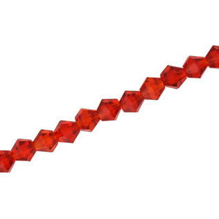 6MM CRYSTAL BI-CONE STRANDS - APPROX 50 / PCS - LIGHT RED