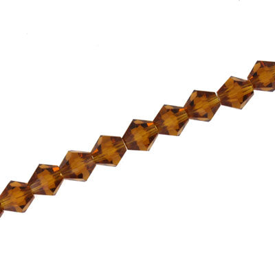 6MM CRYSTAL BI-CONE STRANDS - APPROX 50 / PCS - TOPAZ