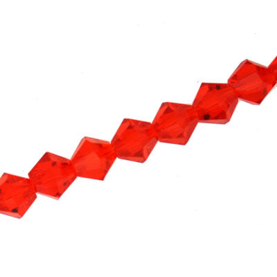 8MM CRYSTAL BI-CONE STRANDS - APPROX 40 / PCS -  RED