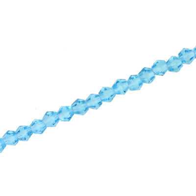 3MM CRYSTAL BI-CONE STRANDS - APPROX 145/PCS - AQUA