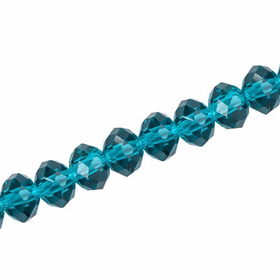 10 X 8 MM CRYSTAL RONDELLE BEADS BLUE ZIRCON - 72 PCS