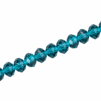 8 X 6 MM CRYSTAL RONDELLE BEADS BLUE ZIRCON - 72 PCS