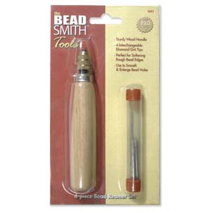 4 PC BEAD REAMER SET WITH WOODEN HANDLE
