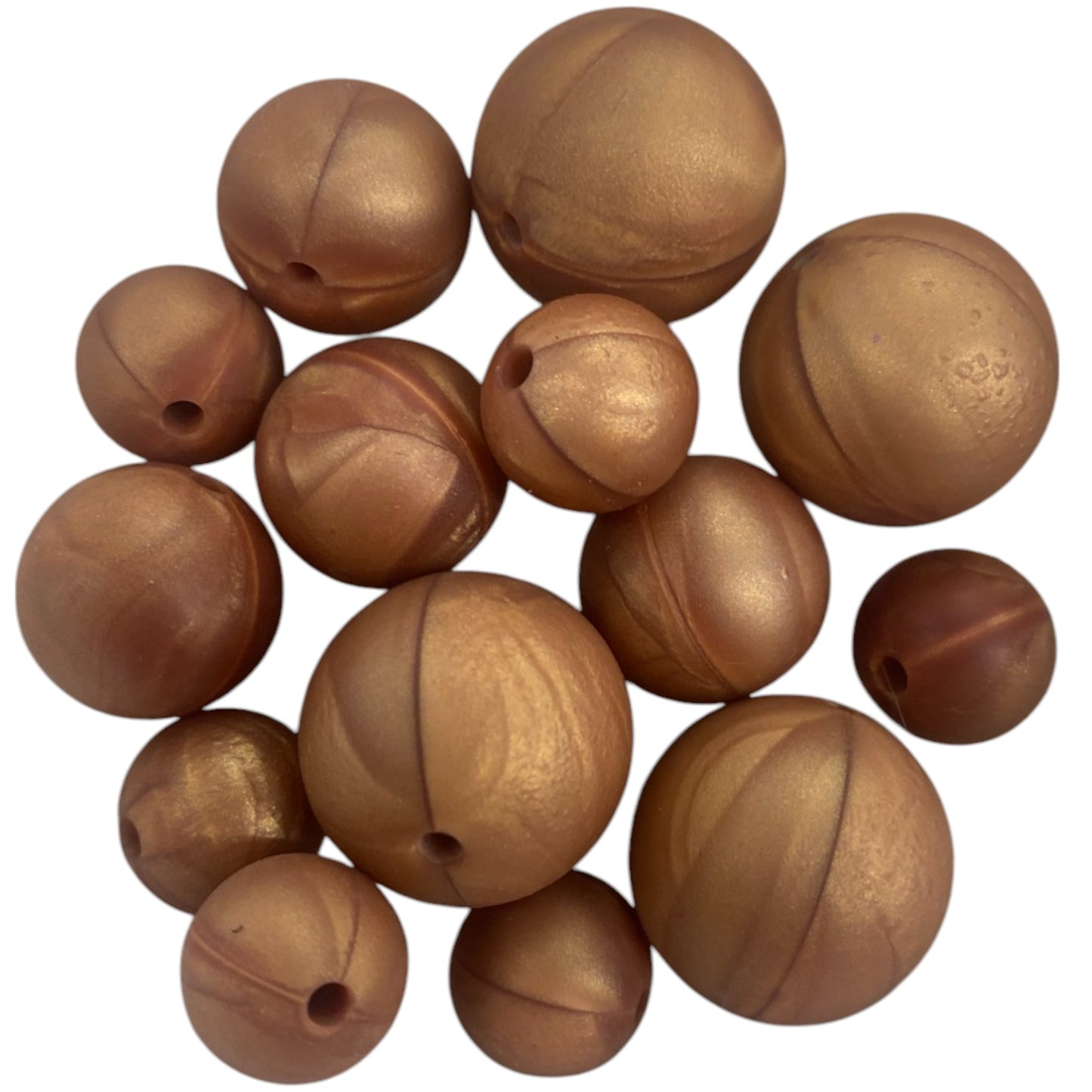 SILICONE BEADS - BROWN SWIRL