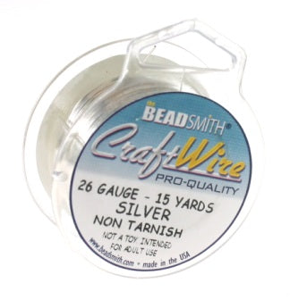 26 Gauge Silver Beadsmith Non-Tarnish Wire 15 yards