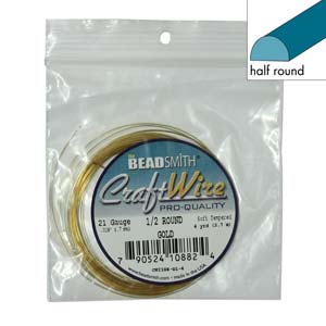 21 Gauge Gold Beadsmith Non-Tarnish 1/2 Round 4 yards