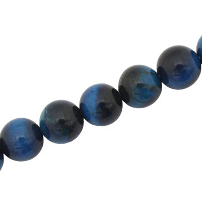 BLUE TIGER EYE 12 MM ROUND BEADS - APPROX 32 PCS