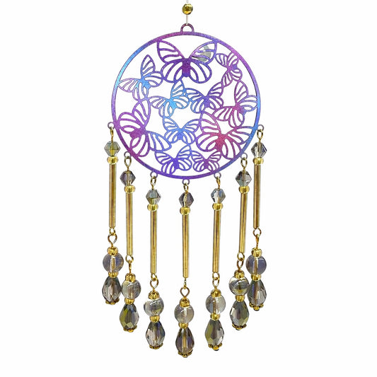 BUTTERFLY WINDOW HANGER KIT - RAINBOW / GOLD