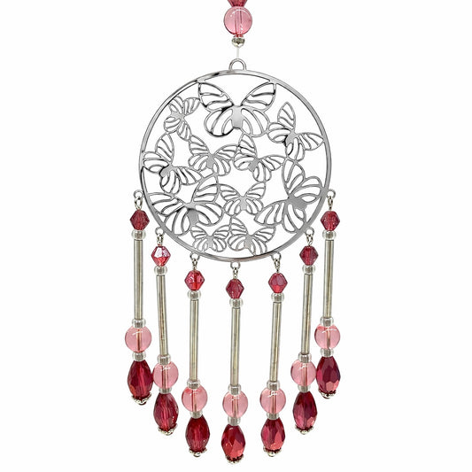 BUTTERFLY WINDOW HANGER KIT - SILVER PINK MELON