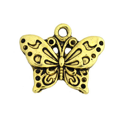 BUTTERFLY CHARM 16 MM GOLD - 15 PCS