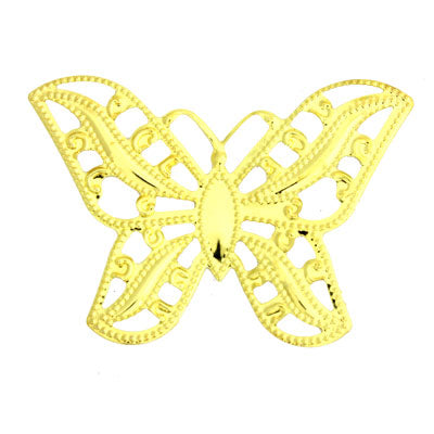 BUTTERFLY FILIGREE 38 X 55 MM GOLD - 9 PCS