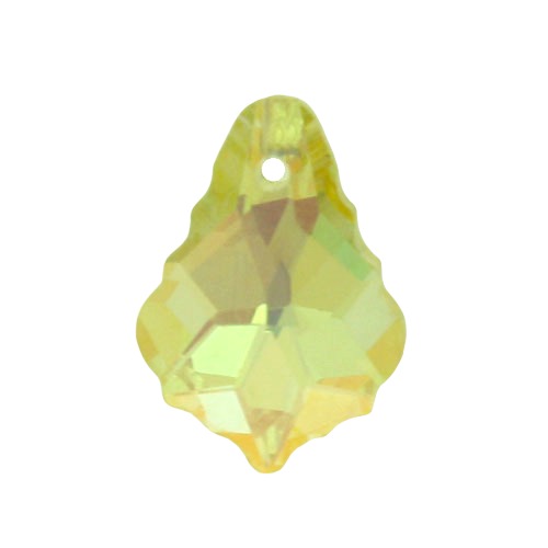 16 MM CRYSTAL BAROQUE BEADS YELLOW - 5 PCS