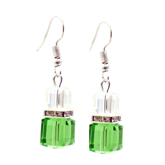 CHRISTMAS EARRINGS GREEN / CLEAR / SILVER KIT