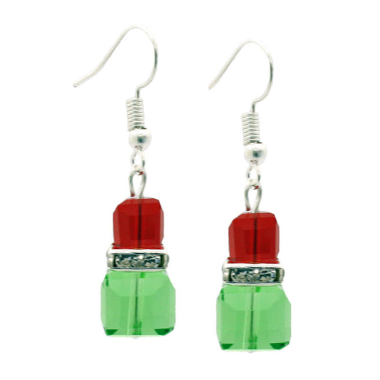CHRISTMAS EARRINGS GREEN / RED / SILVER KIT