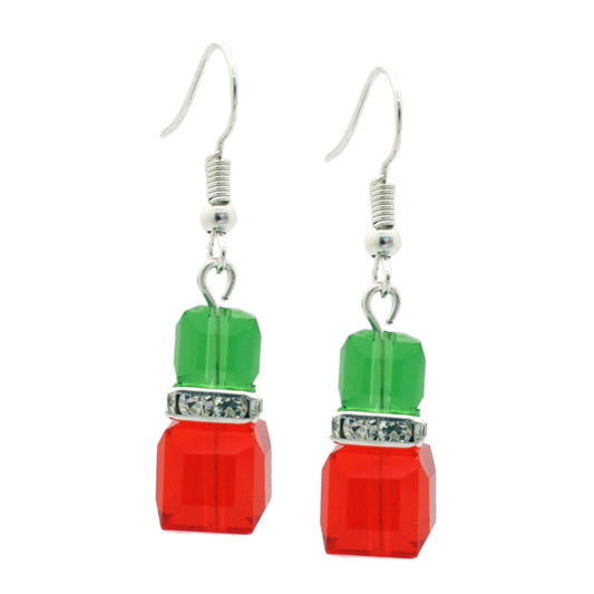 CHRISTMAS EARRINGS RED / GREEN / SILVER KIT