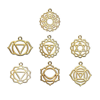 CHAKRA CHARM SET 30 MM GOLD - 7 PCS