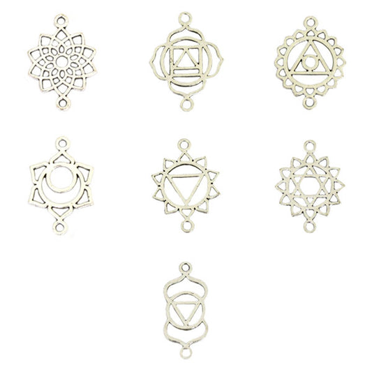 CHAKRA SET CONNECTORS SILVER -140 PCS