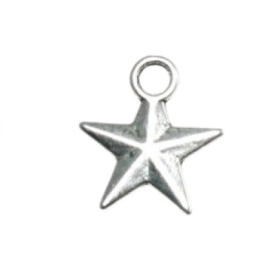 star charm 16 mm silver - 15 pcs