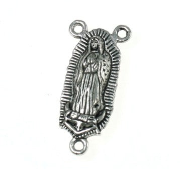 rosary centre 28 mm silver - 7 pcs