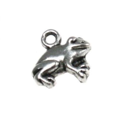 frog charm 12 mm silver - 20 pcs