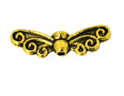 butterfly wings 22 x 7 mm gold - 24 pcs