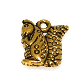 squirrel charm 16 mm gold - 10pcs