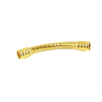 45x6mm gold curved tube 4pcs