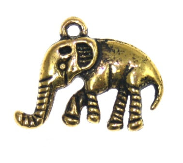 elephant charm 15mm gold - 7 pcs