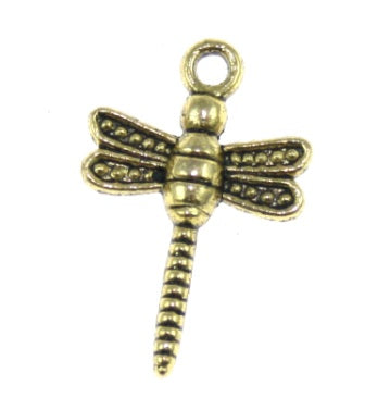 dragonfly charm 20 mm gold - 15 pcs