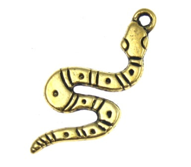 snake charm 20 mm gold - 12 pcs