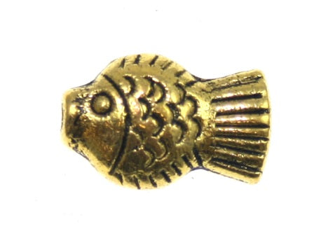 fish bead 14 mm gold - 12 pcs