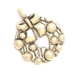 Christmas charm 18 mm silver - 6 pcs