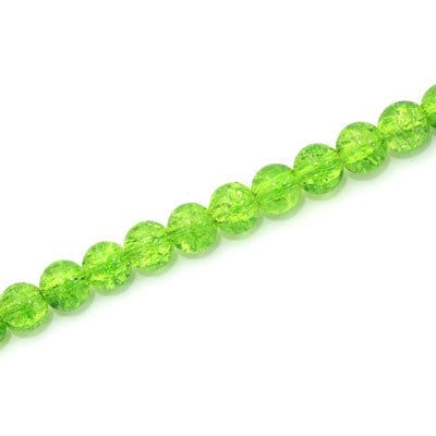 4 MM ROUND GLASS CRACKLE BEADS LIME - 200 PCS