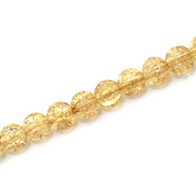 6 MM ROUND GLASS CRACKLE BEADS GOLDEN SHADOW - 130 PCS