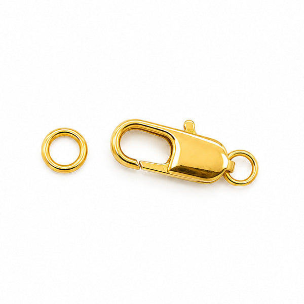 16mm Gold Lobster Clasp with Jump Ring – 5 Pieces
