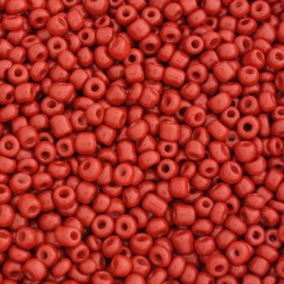#6/0 SEED BEADS - APPROX 100G - OPAQUE CARMINE RED