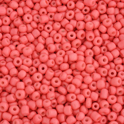 #6/0 SEED BEADS - APPROX 100G - OPAQUE CORAL