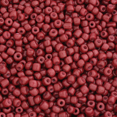 #6/0 SEED BEADS - APPROX 100G - OPAQUE DARK CARMINE