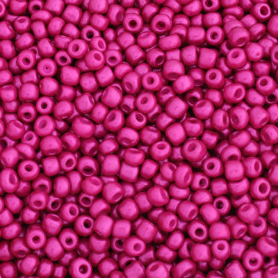 #6/0 SEED BEADS - APPROX 100G - OPAQUE DARK PINK